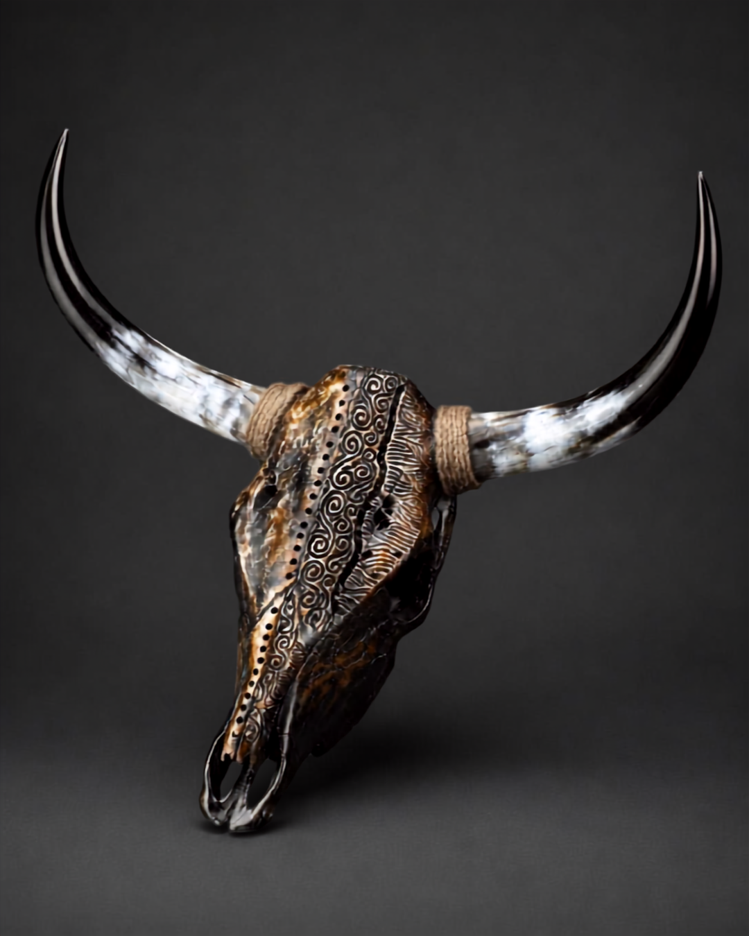The Chronicle artisanal carved cattle skull – product view 3