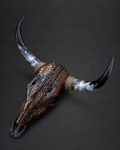The Chronicle artisanal carved cattle skull – product view 4