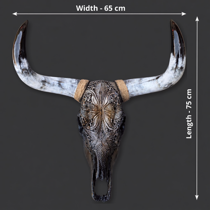 The Empress artisanal carved cattle skull – product view 7