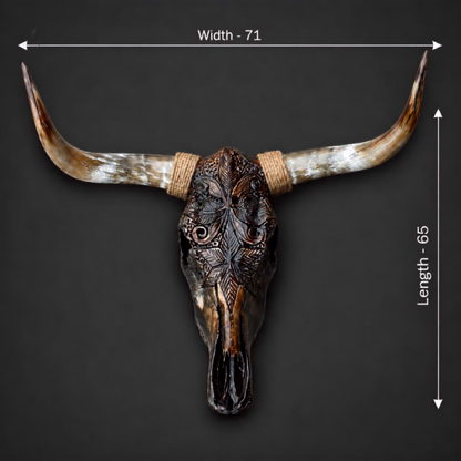 The Horizon artisanal carved cattle skull – product view 5