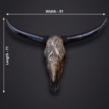 The Nocturne artisanal carved cattle skull – product view 4