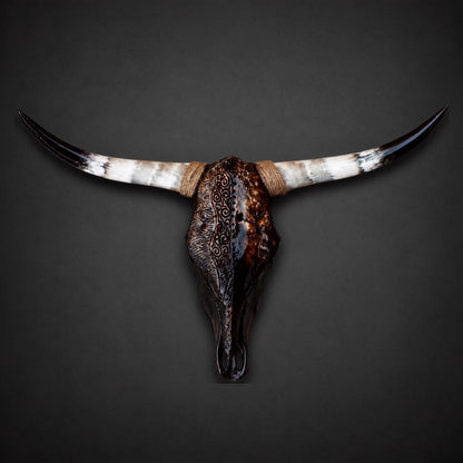 The Nomad artisanal carved cattle skull – product view 2