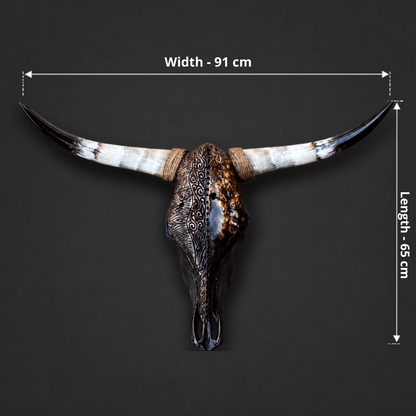 The Nomad artisanal carved cattle skull – product view 5