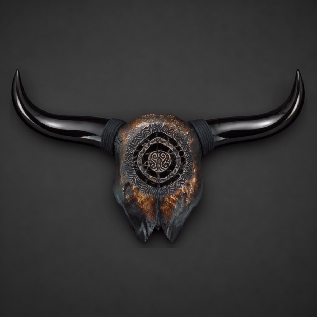 The Oracle artisanal carved cattle skull – product view 3