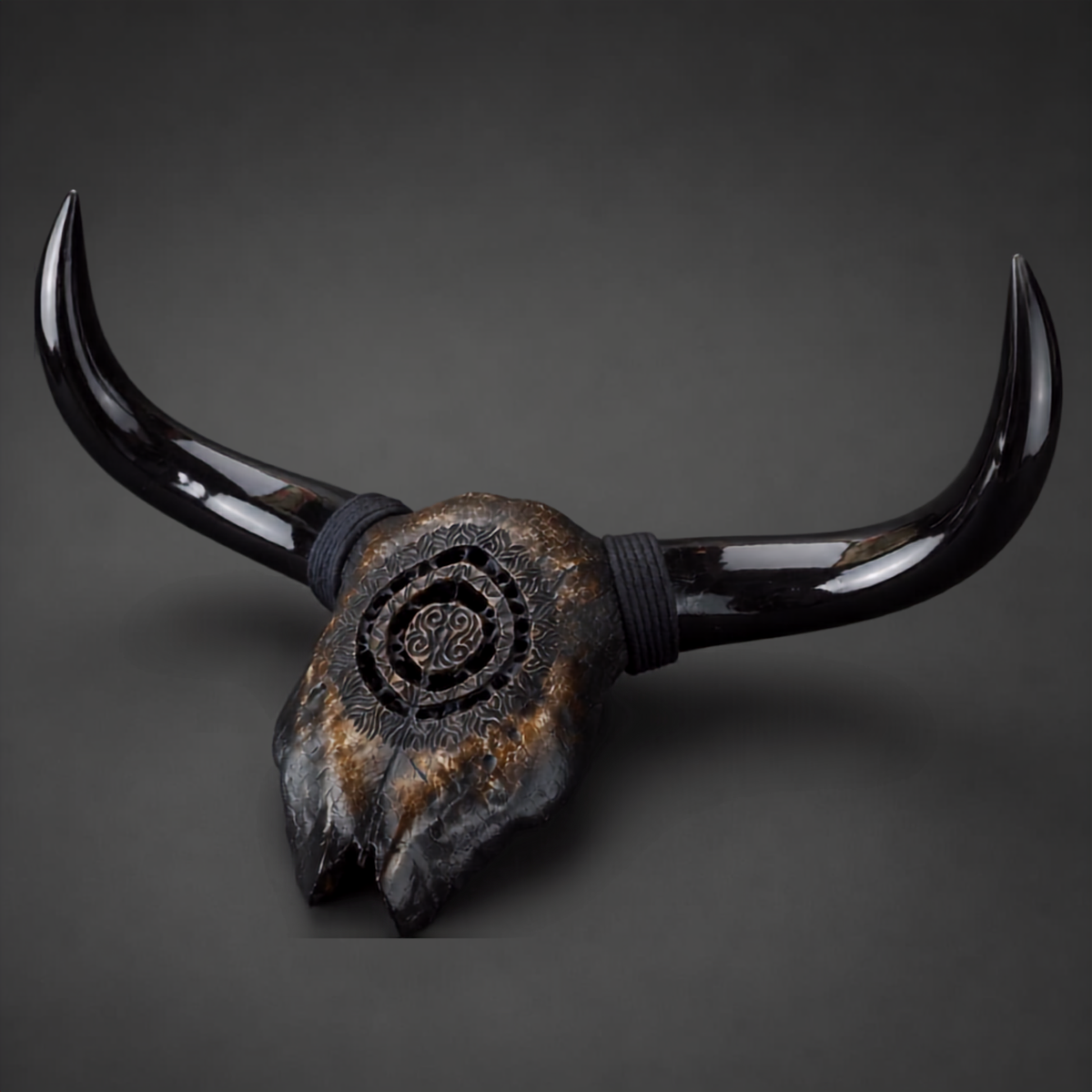 The Oracle artisanal carved cattle skull – product view 4
