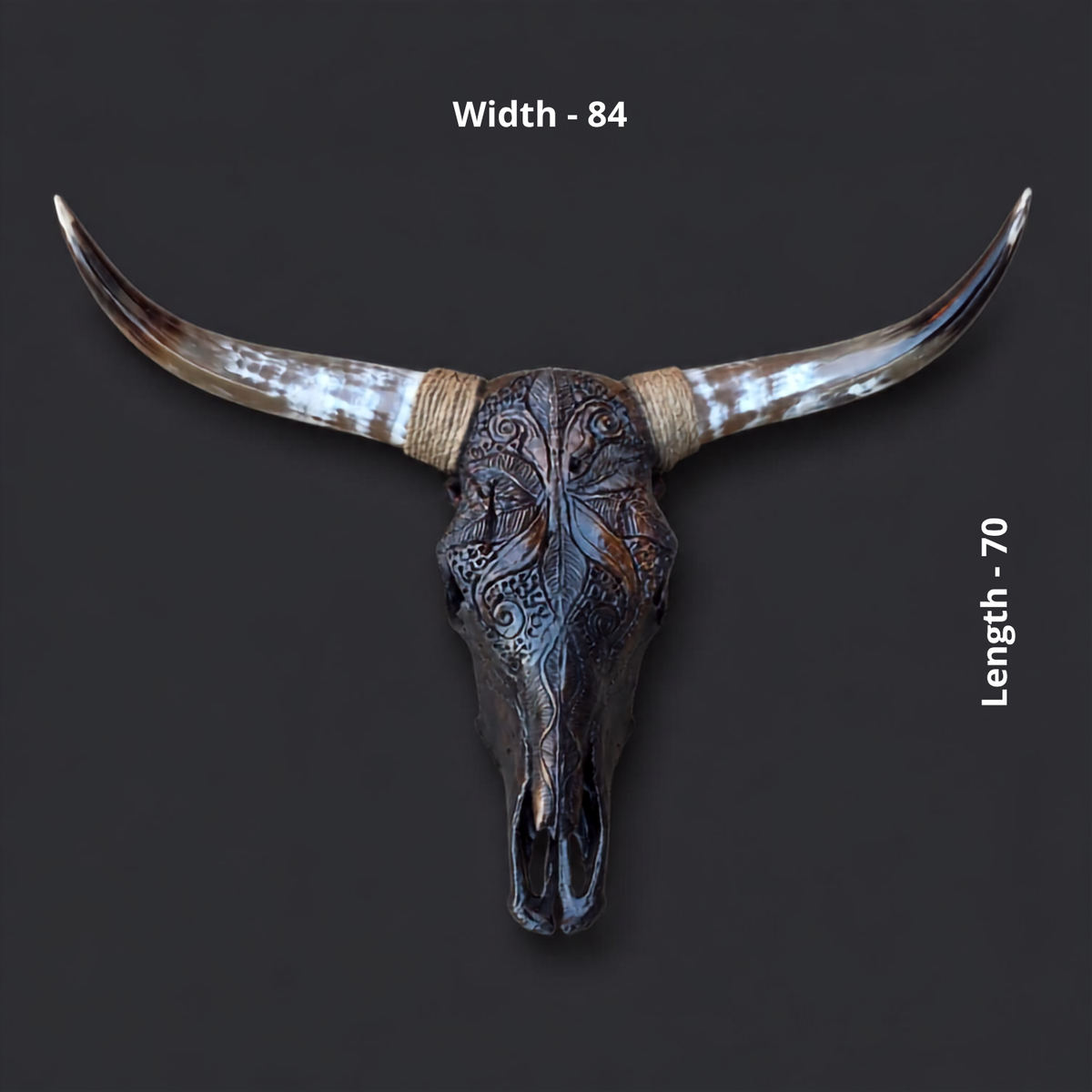 The Seer artisanal carved cattle skull – product view 5