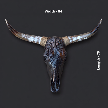 The Seer artisanal carved cattle skull – product view 5