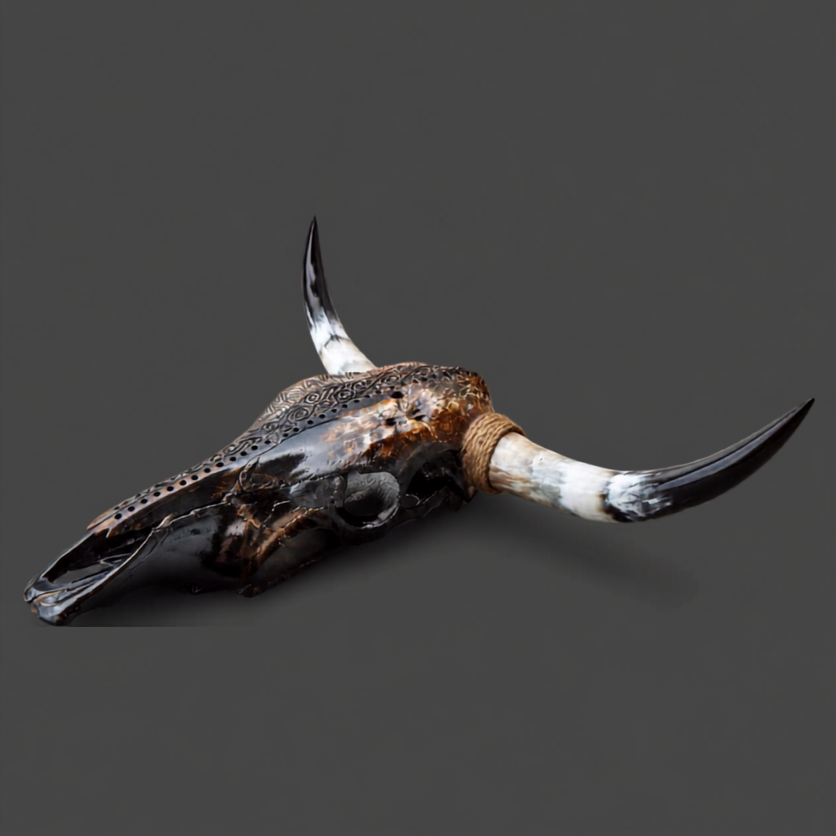The Wayfinder artisanal carved cattle skull – product view 5