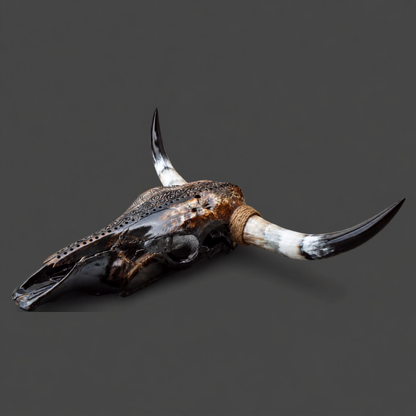 The Wayfinder artisanal carved cattle skull – product view 5