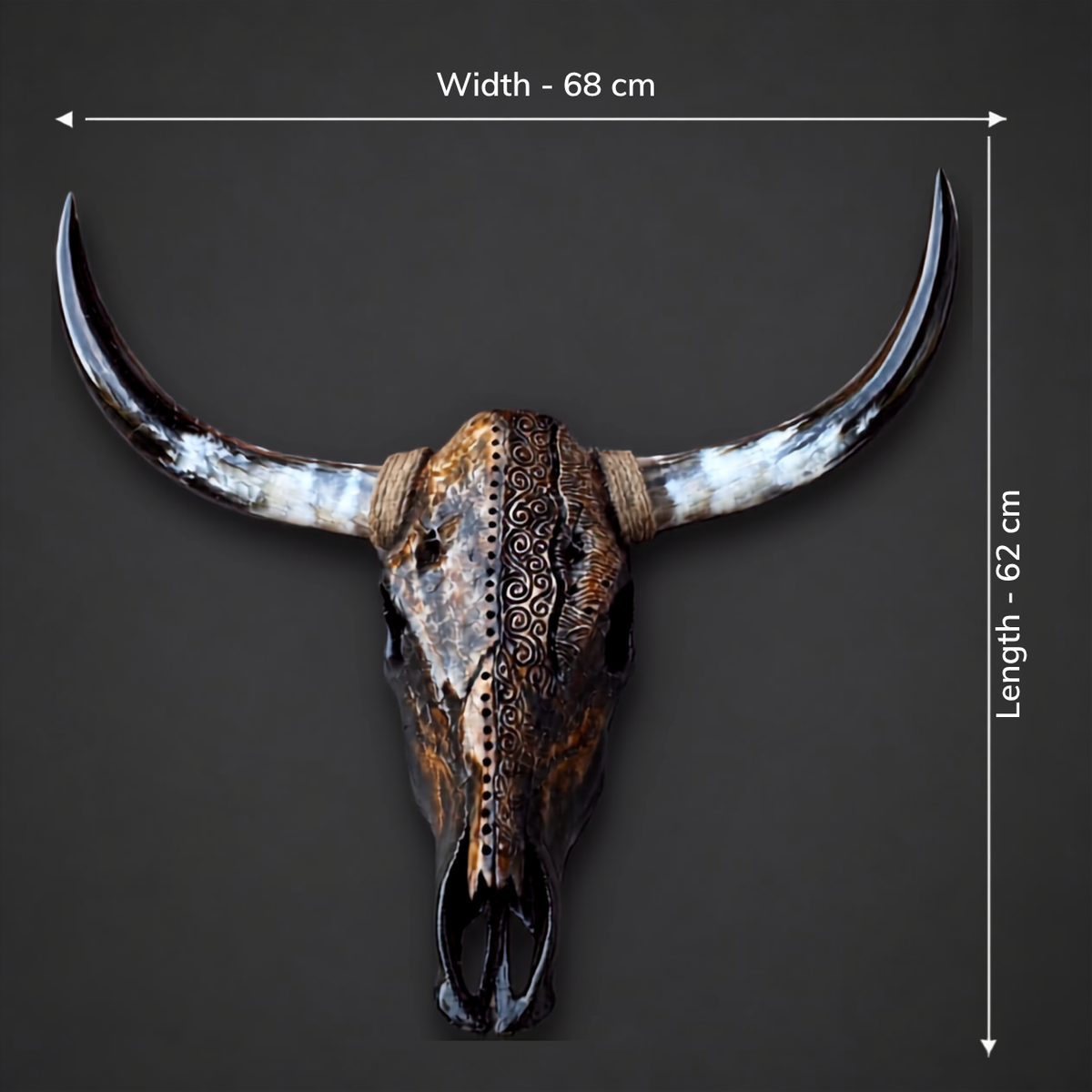 The Wayfinder artisanal carved cattle skull – product view 6